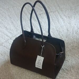 NWT LILIUM FIRENZE CHOCATE LEATHER/SUEDE PURSE